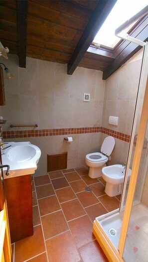Ducha, bidet, toallas
