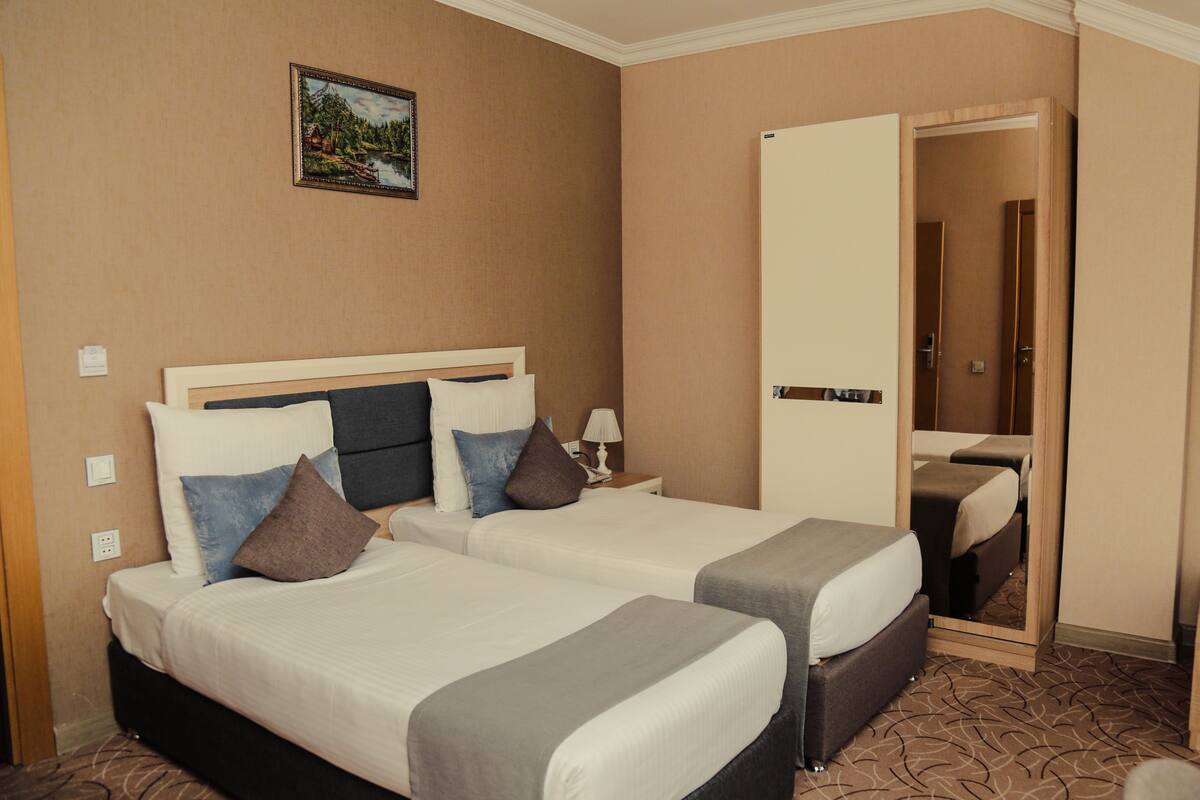 Standard Twin Room | Minibar, in-room safe, desk, laptop workspace