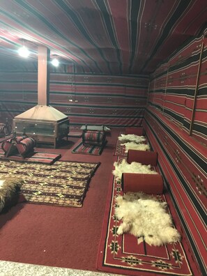 Lobby sitting area - Bedouin expedition Camp (Wadi Rum)