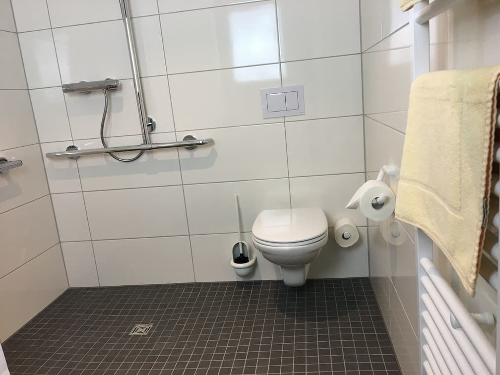 comfort double room | bathroom | shower, free toiletries, hair dryer, towels