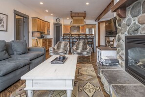 TV, fireplace, video-game console