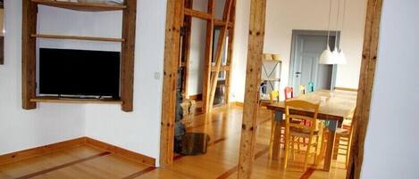 Apartment, 2 Bedrooms (Sonnenseite) | Living area | Flat-screen TV, ping pong