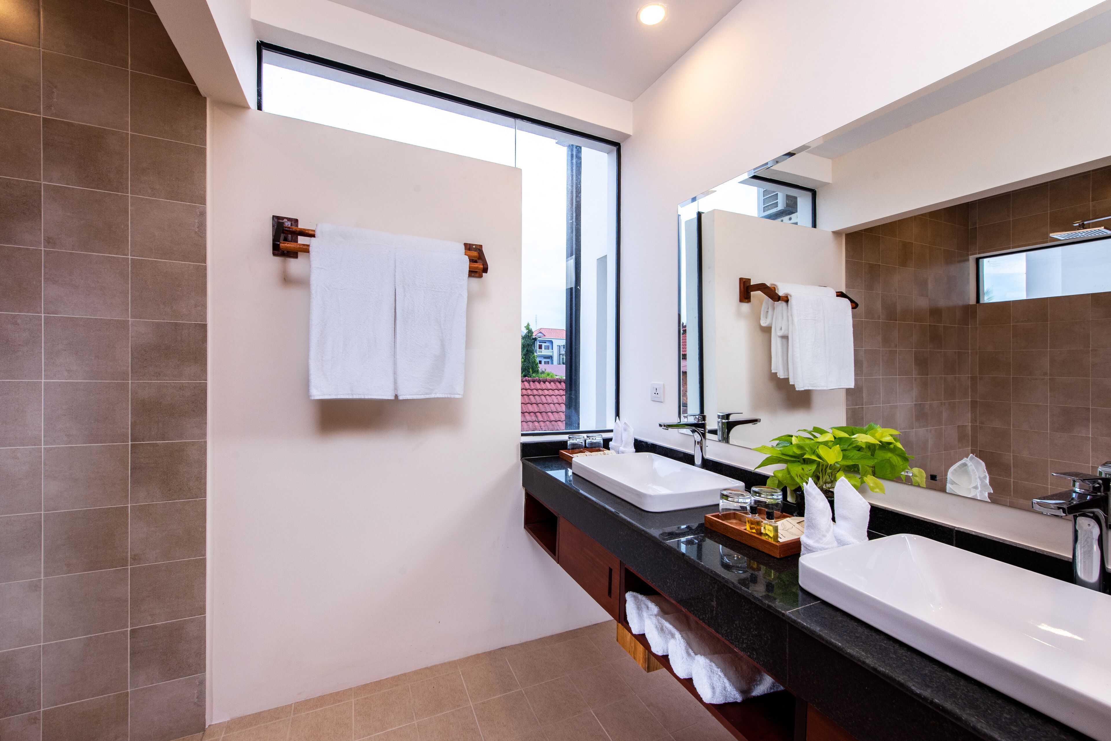 free toiletries, hair dryer, bathrobes, slippers