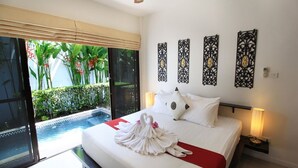 Bangalô com design assinado, cozinha, ao lado da piscina | 1 quarto, cofres nos quartos, escrivaninha