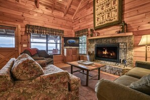 Fireplace, DVD player