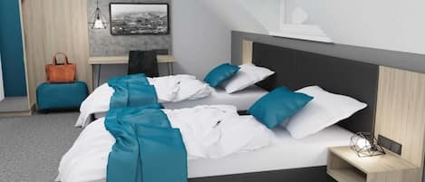 1 Schlafzimmer, individuell dekoriert, Schreibtisch