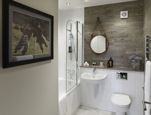 Tree House | Bathroom | Combined shower/bathtub, deep-soaking bathtub, rainfall showerhead - Treehouse Hotel - At Port Lympne Reserve (Hythe)
