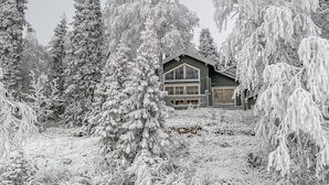 A cabin surrounded by snow-covered trees. - Rukaniemen kontio by Interhome (Kuusamo)