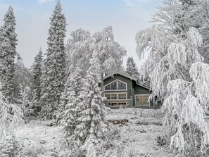 A cabin surrounded by snow-covered trees. - Rukaniemen kontio by Interhome (Kuusamo)