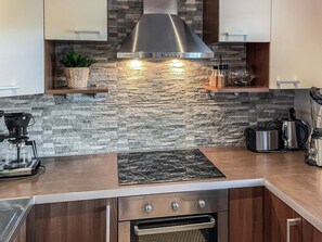 Fridge, microwave, dishwasher, high chair