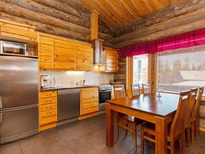 Fridge, microwave, dishwasher, high chair