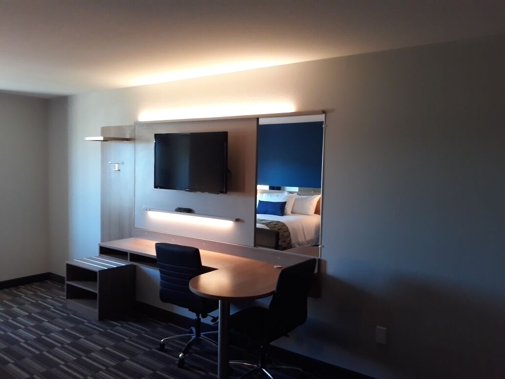 hypo-allergenic bedding, desk, laptop workspace, free wifi