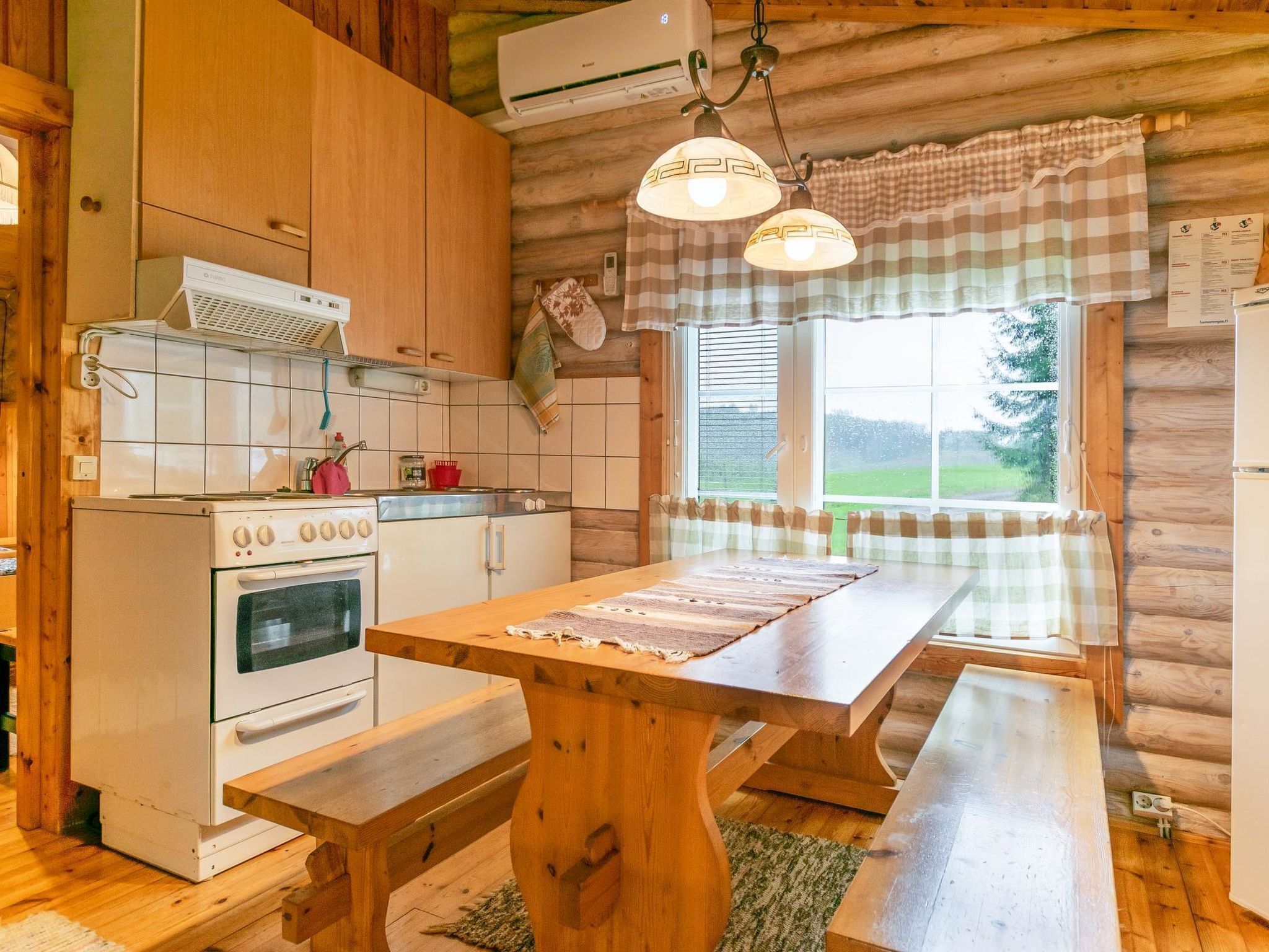 Fridge, microwave, cookware/dishes/utensils