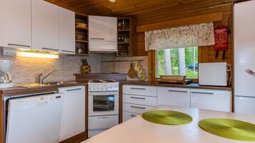 Fridge, microwave, dishwasher, highchair