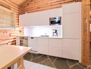 Fridge, microwave, dishwasher, high chair