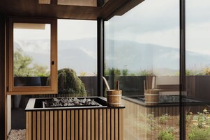 Un sauna, baño turco