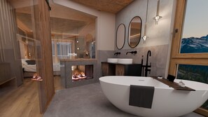 Exclusive Room Natura | Bathroom | Free toiletries, hair dryer, bathrobes, slippers - Hotel B&B Feldmessner (Brunico)