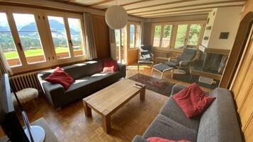 Télévision, cheminée, lecteur de DVD