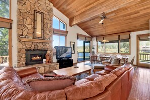House, Multiple Beds, Hot Tub, Mountain View (1858) | Living area | Fireplace - Lakeside Memories #1858 (Big Bear Lake)
