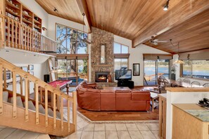 House, Multiple Beds, Hot Tub, Mountain View (1858) | Living area | Fireplace - Lakeside Memories #1858 (Big Bear Lake)