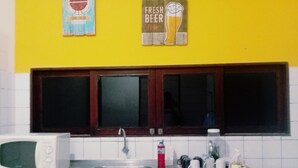 Fridge, microwave, oven, blender