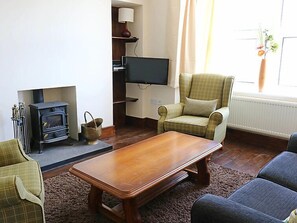 TV, lareira, DVD player