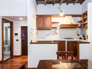 Fridge, microwave, oven, toaster