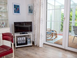 Fernseher, Kamin, DVD-Player