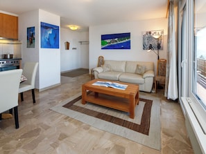 Flat-screen TV, DVD player