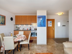 Fridge, oven, toaster, high chair