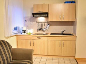 Fridge, microwave, toaster, high chair