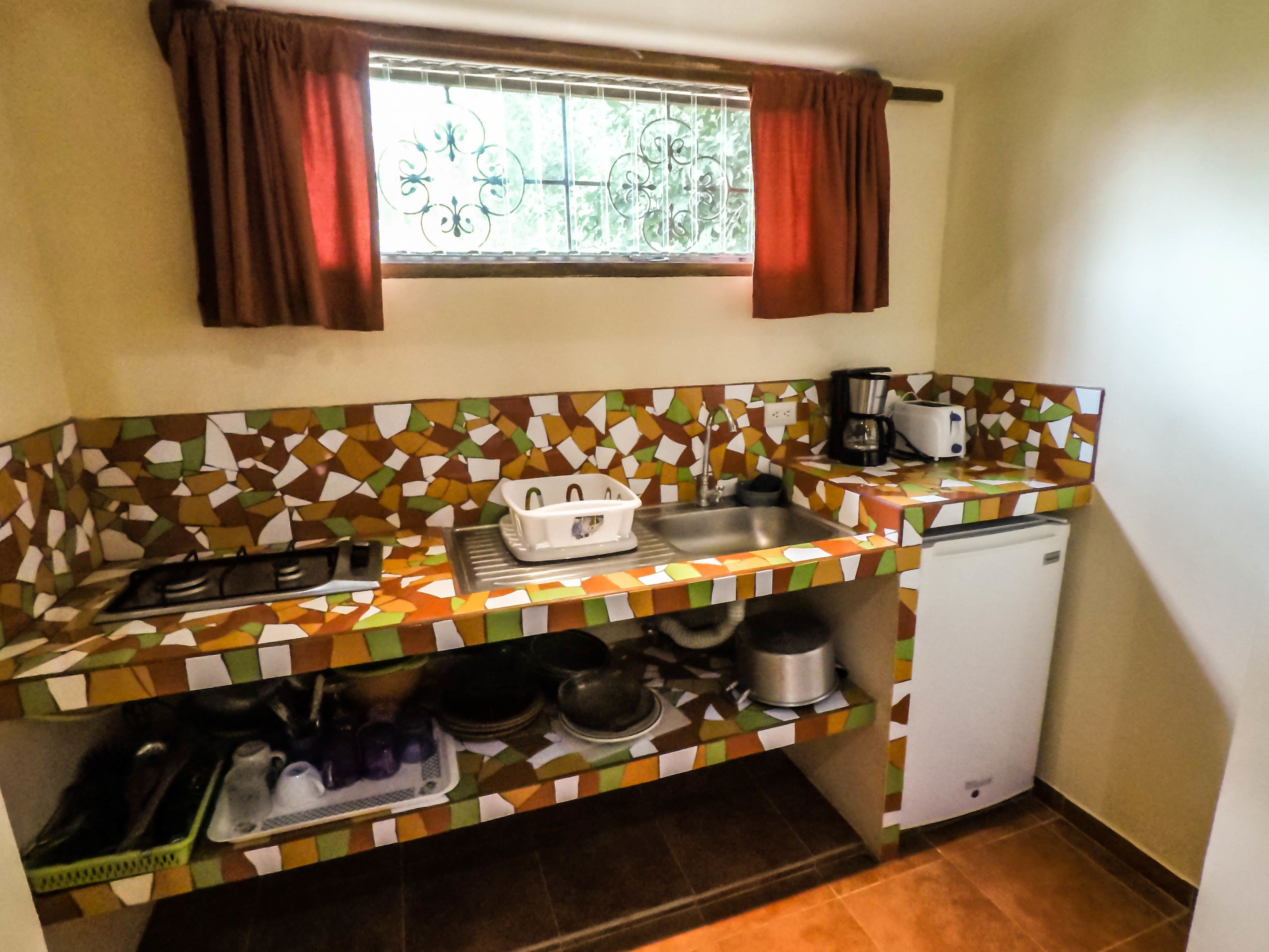 comfort bungalow, multiple beds, kitchenette, garden view | private kitchenette