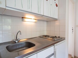 Fridge, microwave, toaster, high chair
