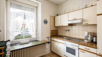 Fridge, microwave, oven, toaster