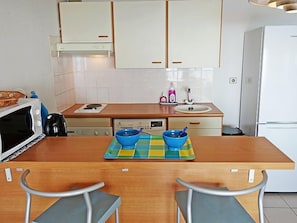 Fridge, microwave, oven, toaster