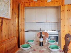 Fridge, microwave, oven, high chair