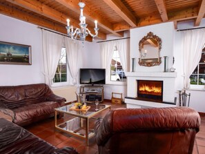 TV, fireplace, DVD player
