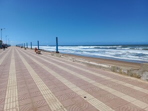 Playa en los alrededores, camastros y toallas de playa 