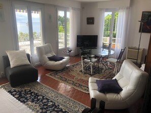 Smart TV, DVD player, books, stereo