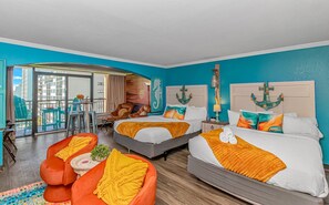 1 bedroom, free WiFi, bed sheets - Stunning Double Queen Suite With LED Fireplace!  Caravelle 610 (Myrtle Beach)