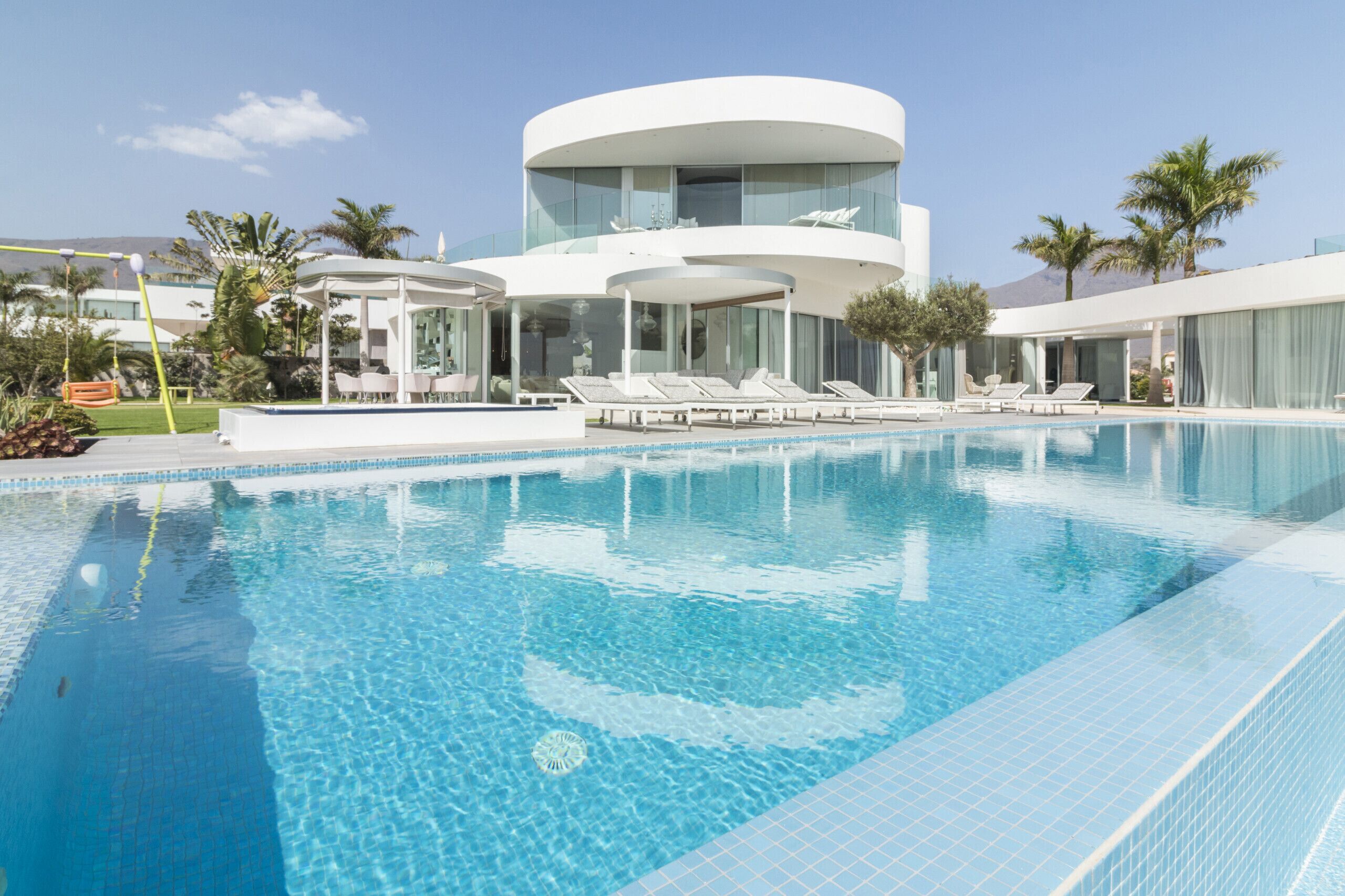 An infinity pool, a heated pool