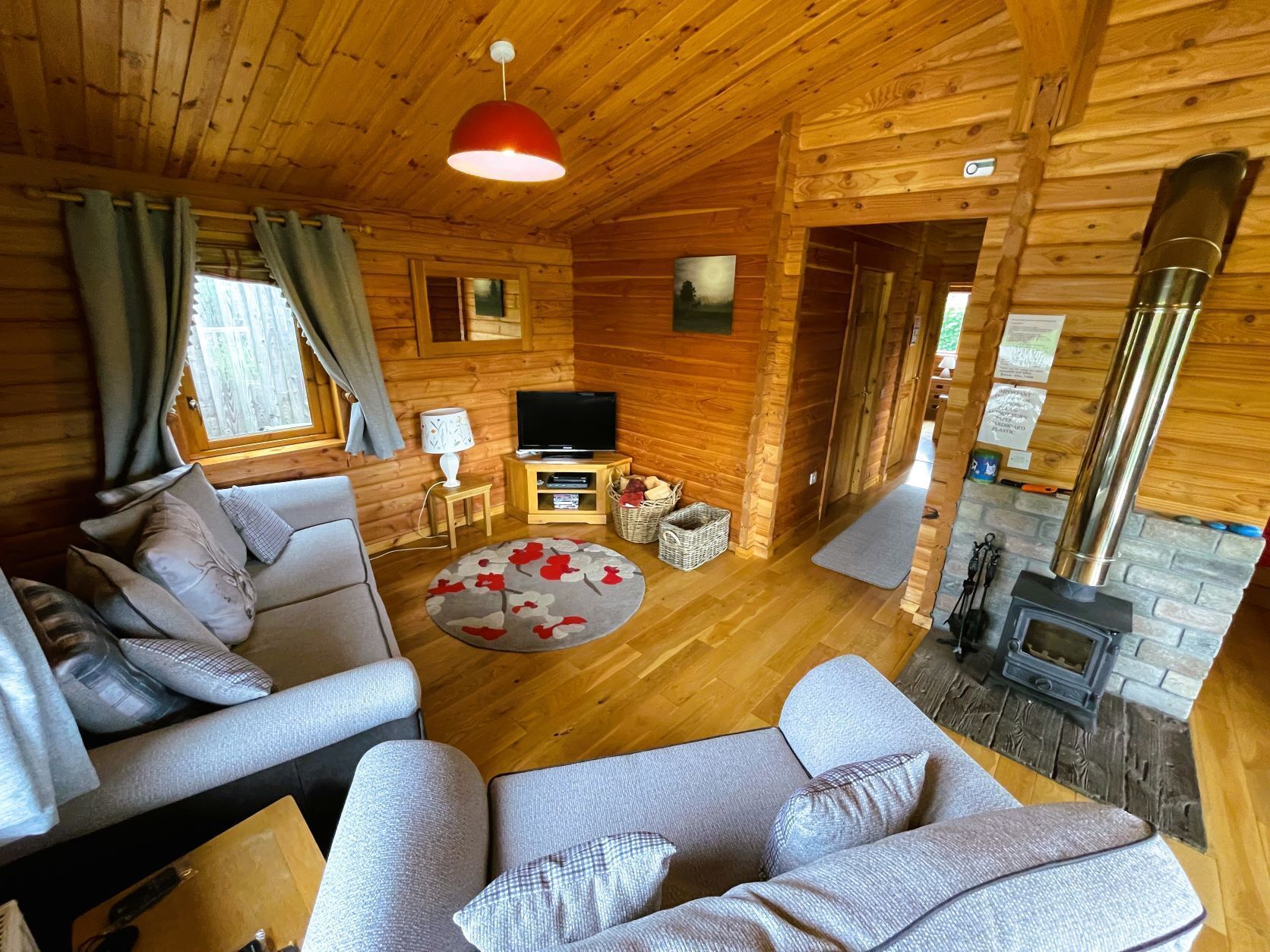 TV, fireplace, DVD player, books