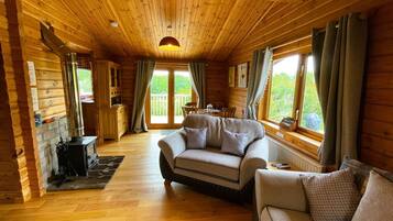 TV, fireplace, DVD player, books