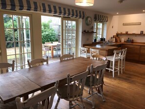 Spacious kitchen-diner opening on to pretty garden