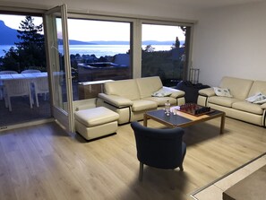 Fernseher, Kamin, DVD-Player, Bücher