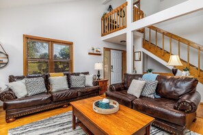 Smart TV, fireplace, DVD player, foosball