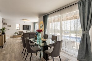 Dining - HILLSIDE villa with sea view and heated pool (Jarebinjak)