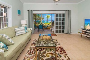 TV, offices - Northern Lights #4 – 2BR/2.5BA Oceanfront Condo on North Side (Old Man Bay)