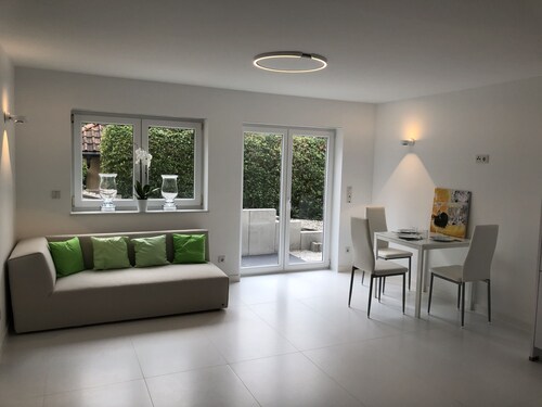 the white design apartment outside of Marburg / Hessen