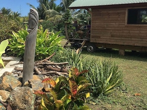 Ferienhütte, 1 Schlafzimmer | Blick auf den Garten